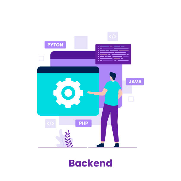 flat design backend of developer concept - 系統(tǒng)軟件 幅插畫檔、美工圖案、卡通及圖標(biāo)