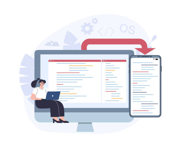 cross-platform software development concept. - 系統(tǒng)軟件 幅插畫檔、美工圖案、卡通及圖標(biāo)